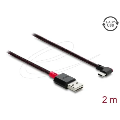 Kabel USB DeLOCK 81547 2 m USB A zu USB C USB 2.0 Rot Schwarz