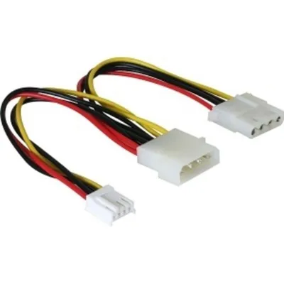 DeLOCK Y-Kabel für Stromversorgung, 0,25 m, mehrfarbig