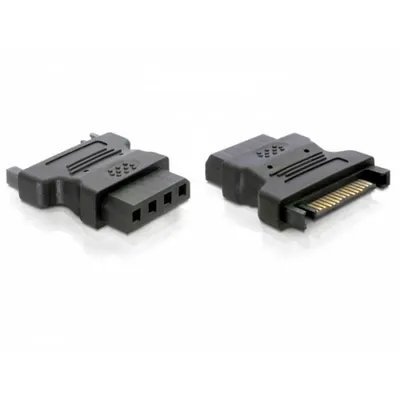 Kabeladapter DELOCK Adapter Power IDE Drive 4 Pin SATA 15p IDE 4p Schwarz