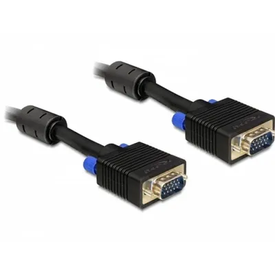VGA Kabel DELOCK 20m Schwarz Ferritkern beidseitig Stecker-Stecker