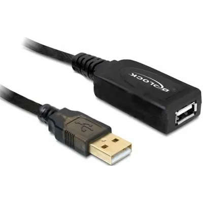 Verlängerungskabel USB 2.0 DeLOCK 20 m Schwarz Männlich/Weiblich