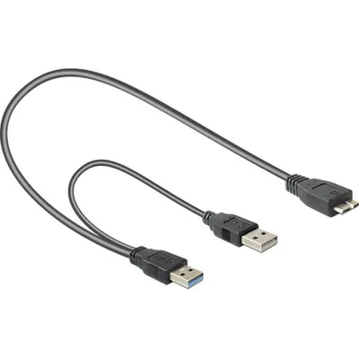 USB-Kabel DeLOCK 82909 0,2 m USB A an Micro-USB B USB 3.2 Gen 1 Grau