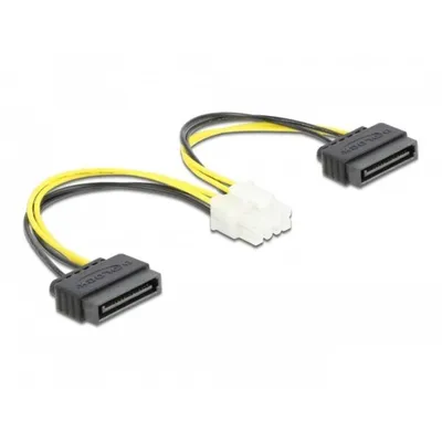 DeLOCK Stromkabel 2 x SATA an EPS 8-polig 15 cm