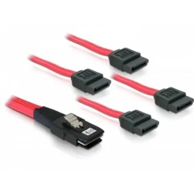 Kabel Adapter DeLOCK Sata 4x 1m SFF-8087 an 4x SATA 7-pin Rot