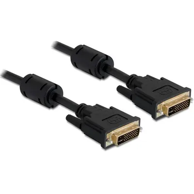 DVI-Kabel DELOCK 1m DVI-I Stecker/Stecker vergoldet Schwarz