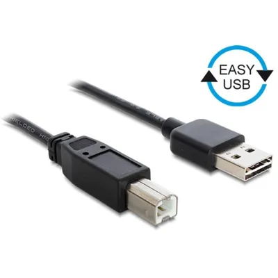 USB-Kabel DeLOCK 1 m USB 2.0 A - B Männlich/Männlich Schwarz
