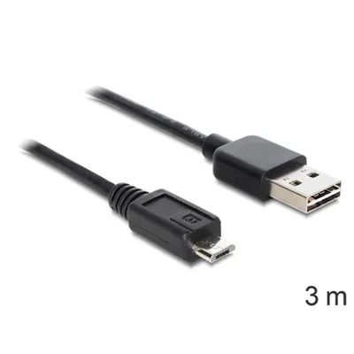 Kabel USB 2.0 DeLOCK EASY-USB 2.0-A 3 m Schwarz