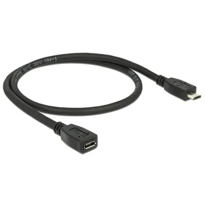 Verlängerungskabel USB 2.0 Micro-USB B DeLOCK 0,5 m Schwarz