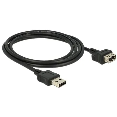 USB-Verlängerungskabel 2.0 DeLOCK 2 m Schwarz