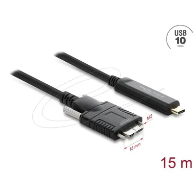 Kabel Delock 83681 USB-C auf Micro-USB B 15 m Optisch Schwarz