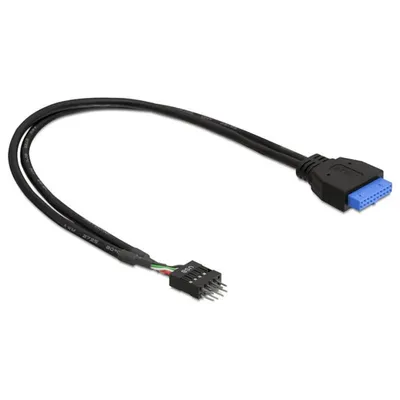 Adapter DeLOCK USB 3.0 19 Pin auf USB 2.0 8 Pin 60 cm Schwarz