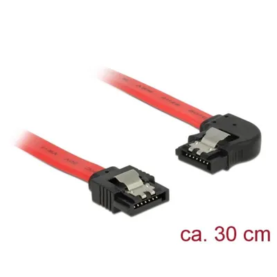 SATA-Kabel Delock 83963 0,3 m Männlich/Männlich Schwarz/Rot