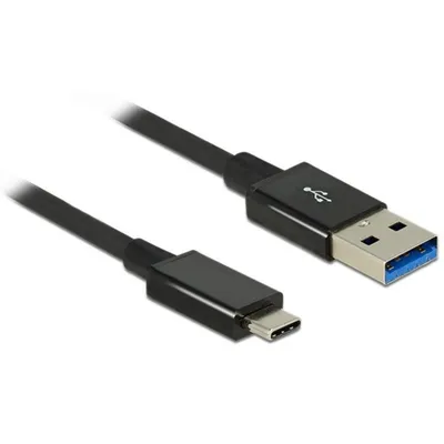 Kabel DeLOCK 1 m USB 3.2 Gen 2 Type-C zu Type-A Schwarz