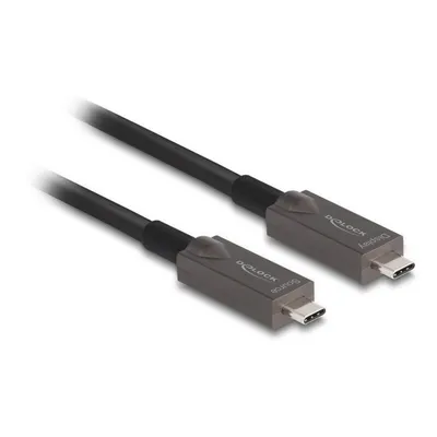 Optisches Aktivkabel USB-C DeLOCK 15 m 4K DisplayPort 1.4 10 Gbps 60 W