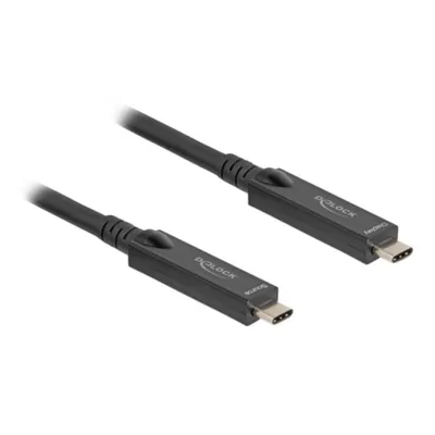 USB-C Optikkabel aktiv DeLOCK 84255 5 m USB 3.2 Gen 2 10 Gbit/s Schwarz