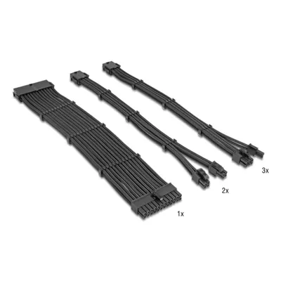 Kabel Delock 84541 Set 6 Stück 30 cm schwarz mit Kamm