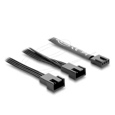 Kabel Delock 84543 PWM 4-polig auf 2 x 4-polig 0,5 m schwarz