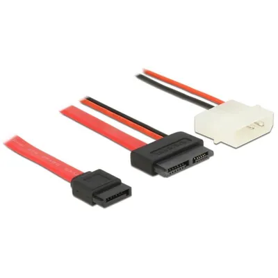 SATA-Kabel DeLOCK 0,5 m Männlich-Männlich schwarz-rot