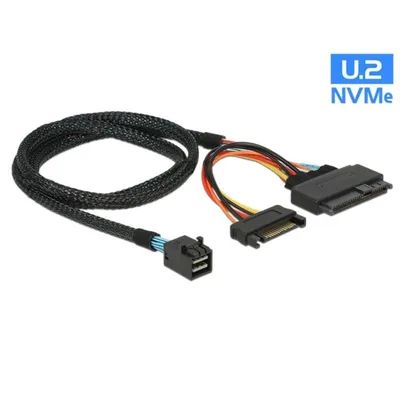 Kabeladapter DeLOCK SFF-8643 zu U.2 SFF-8639+SATA 0,75 m Schwarz