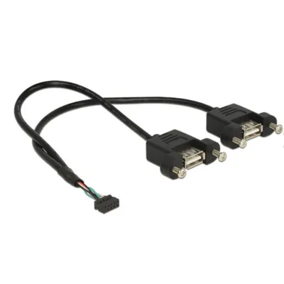 Kabel DeLOCK 84832 0,25 m USB 2.0 Weiblich/Weiblich Schwarz