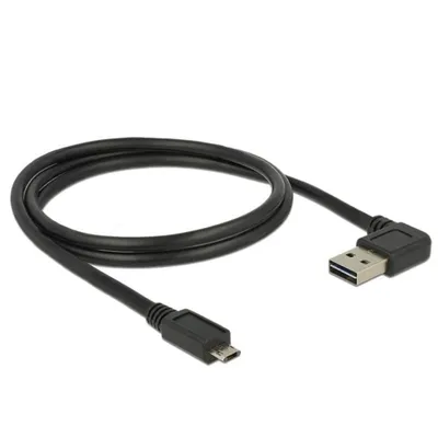 USB-Kabel Delock 1 m USB 2.0 A Stecker zu Micro-USB B Stecker Schwarz