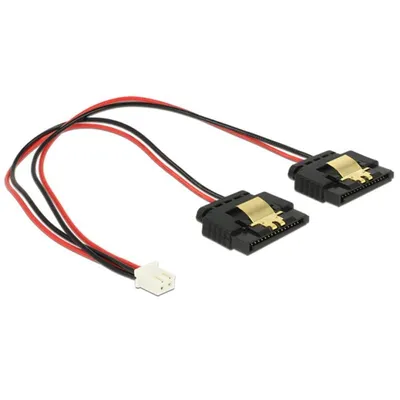 Internes DeLOCK-Netzkabel 0,2 m Molex 2-pin auf 2x SATA 15-pin