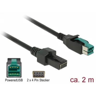 DeLOCK PoweredUSB 12V Übertragungskabel Schwarz 2 m
