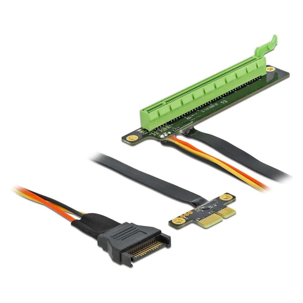Riser-Karte DeLock 85763 PCIe x1 zu x16 flexibles Kabel SATA 60 cm