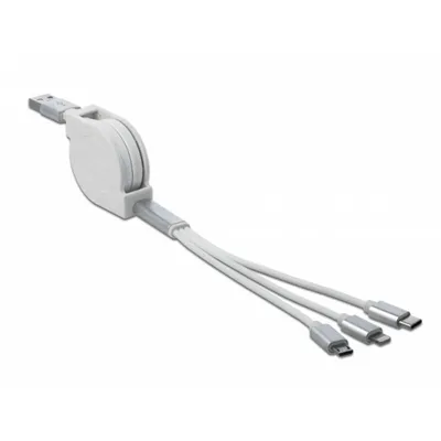 USB-Kabel DeLOCK 85850 0,98 m USB 2.0 Silber Weiß