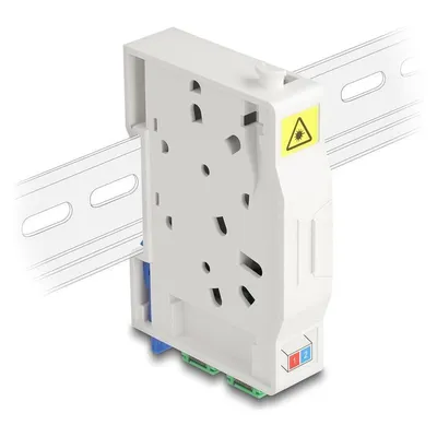 Delock LWL Anschlussdose für Hutschiene mit Spleisshalter (Spleissbox)