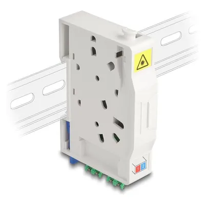 Delock LWL Anschlussdose für Hutschiene mit Spleisshalter (Spleissbox)