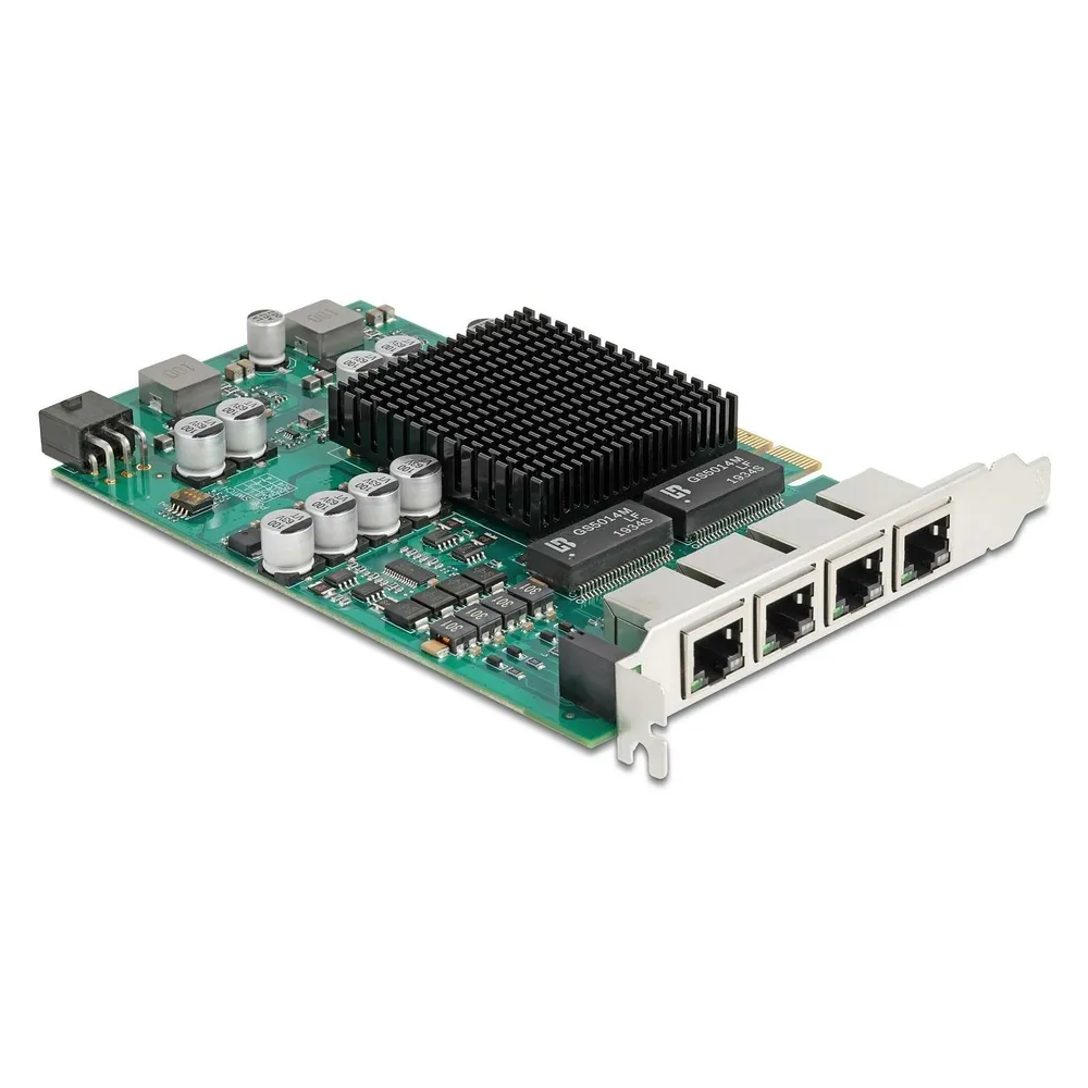 Tarjeta de Red DeLock 86097 PCI Express Gigabit 4x RJ45 PoE+