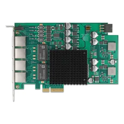 Tarjeta de Red DeLock 86097 PCI Express Gigabit 4x RJ45 PoE+