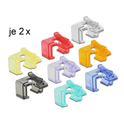 Kabelbinder DeLOCK RJ45 Multicolor 16 Stück