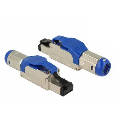 Anschluss RJ-45 DeLOCK 86487 Blau/Silber Cat8 S/UTP