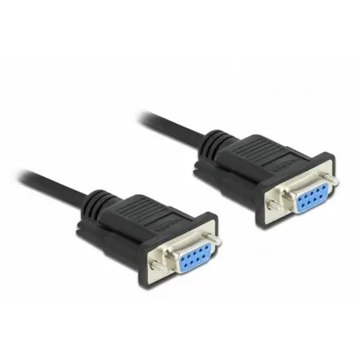 Serielles Kabel DELOCK 86604 RS-232 D-Sub9 Nullmodem 10 m Schwarz