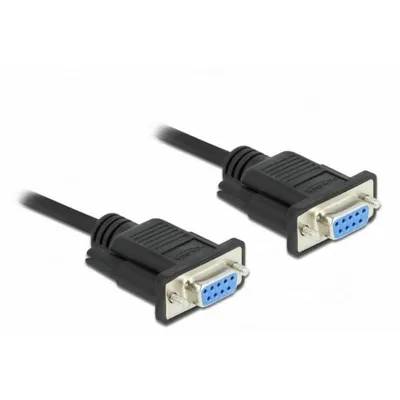 Serielles Kabel DELOCK 86608 RS-232 Sub-D9 1 m Schwarz PVC Female-Female
