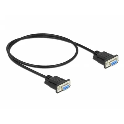 Serielles Kabel DELOCK 86614 RS-232 D-Sub9 Nullmodem 0,5 m Schwarz