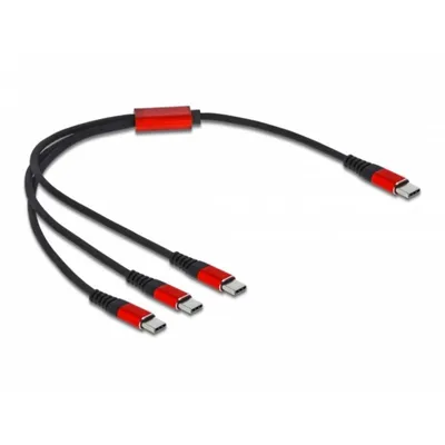 Ladekabel USB 3 in 1 DeLOCK USB Type-C an 3 x USB Type-C 30 cm