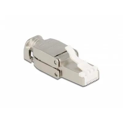 RJ45-Stecker DeLOCK Cat.6A STP ohne Werkzeug Silber