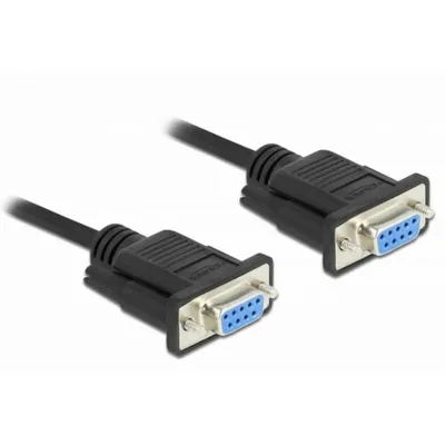 Serielles Kabel DeLock 87472 2 m DB-9 F/F Schwarz Null Modem