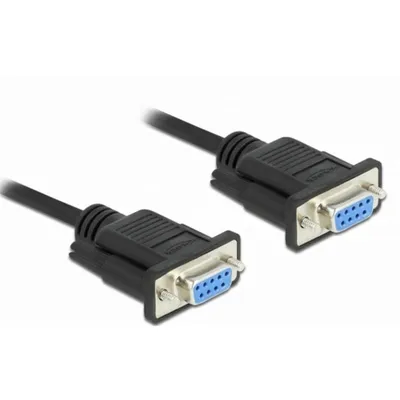 Kabel seriell DeLock 87525 DB-9 F/F 10 m Schwarz Nullmodem