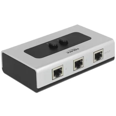 DeLOCK Manueller Switch 3x RJ-45 1000 Mbit/s Schwarz Grau