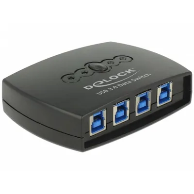 USB-Switch DeLock 87724 4xUSB-B 1xUSB-A 5 Gbit/s Kunststoff Schwarz
