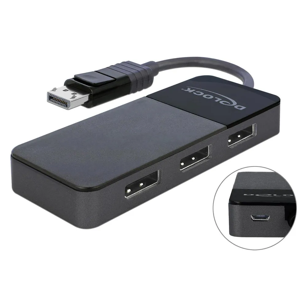 DisplayPort Video-Splitter Delock 87737 3 Ausgänge 4K