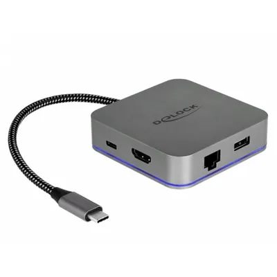 Dockingstation DeLock 87742 USB-C HDMI 4K LAN 3x USB Metallgehäuse