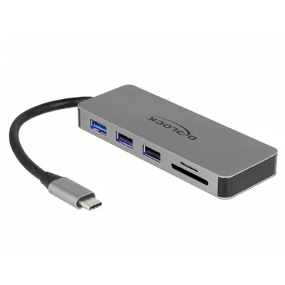 Dockingstation DeLock 87743 USB-C HDMI 3x USB SD Kartenleser Power Delivery