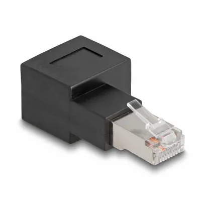 RJ45 Stecker-Buchse Adapter Cat.6A 90° abgewinkelt nach rechts DeLOCK