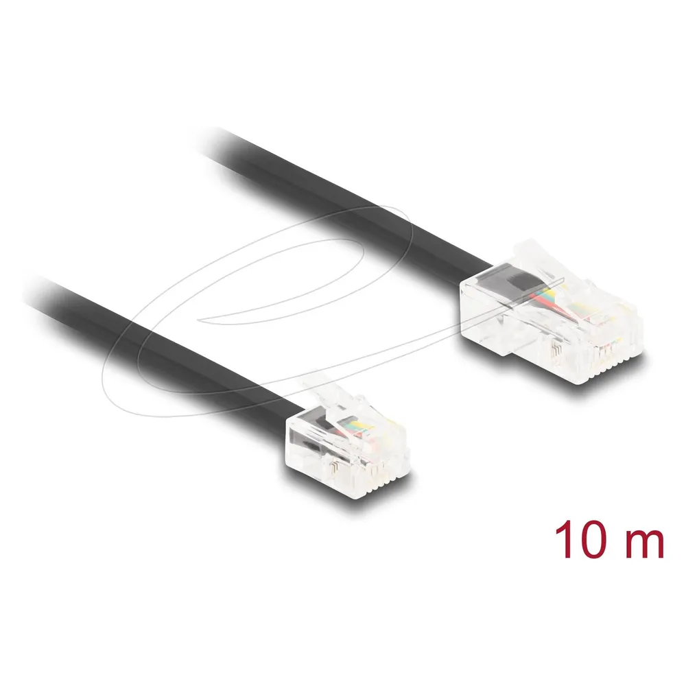 Delock Telefonkabel RJ45 Stecker zu RJ11 Stecker schwarz 10 m