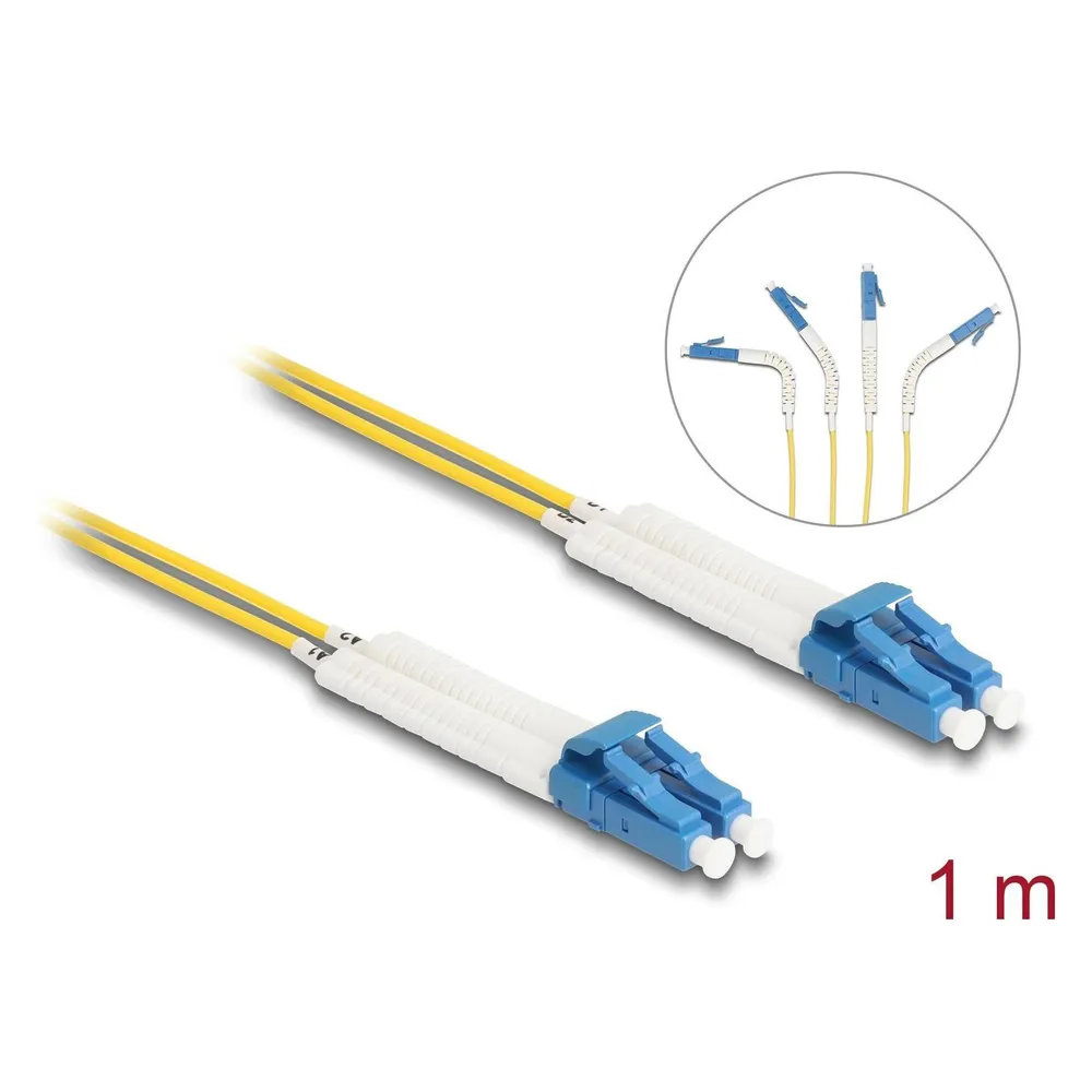 Delock LWL Kabel LC-D > LC-D Singlemode OS2 winkelbar 1,0m